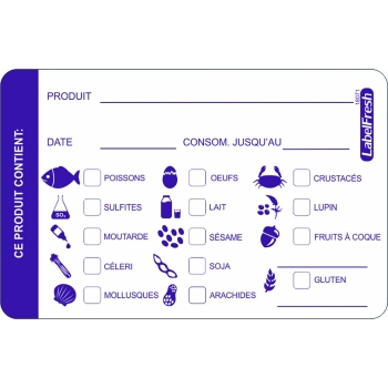 500 ETIQUETTES ALLERGENES 70X45 MM